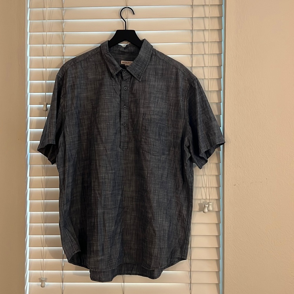 Merona XXL Men’s Short Sleeve Chambray Shirt